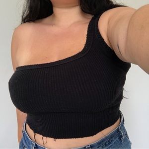 Urban outfitters asymmetrical one shoulder crop top